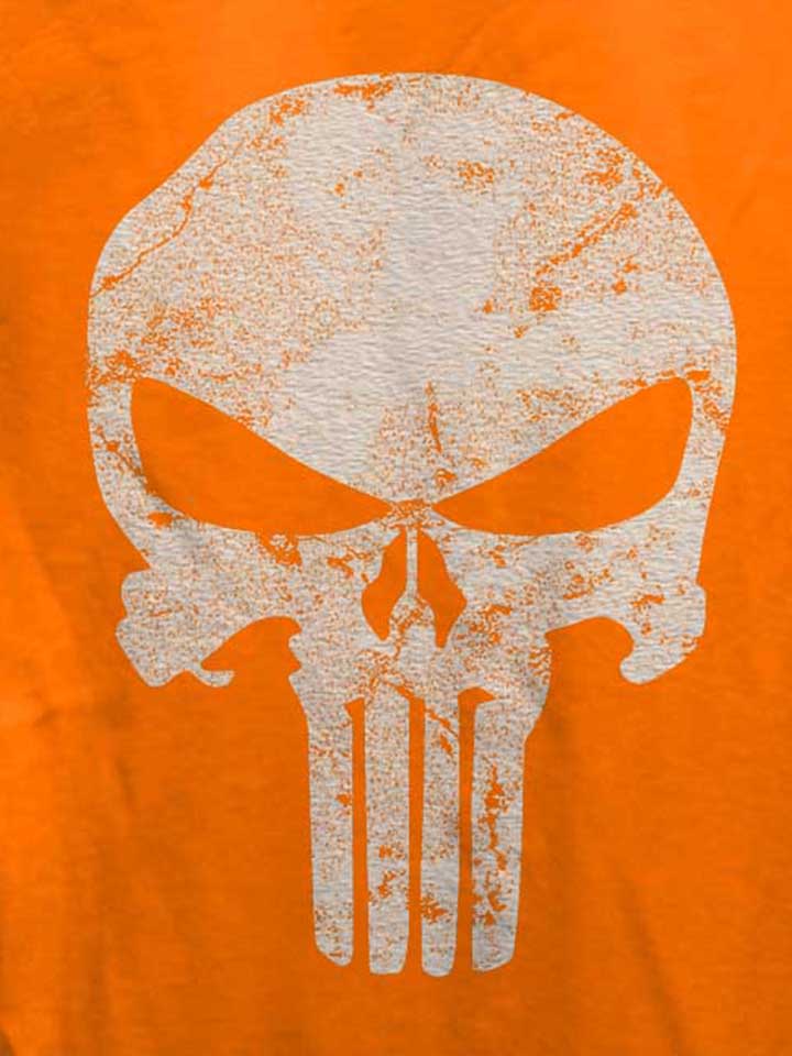 punisher-vintage-skull-damen-t-shirt orange 4