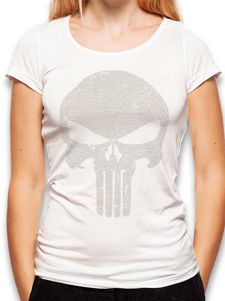 Punisher Vintage Skull Womens T-Shirt white L