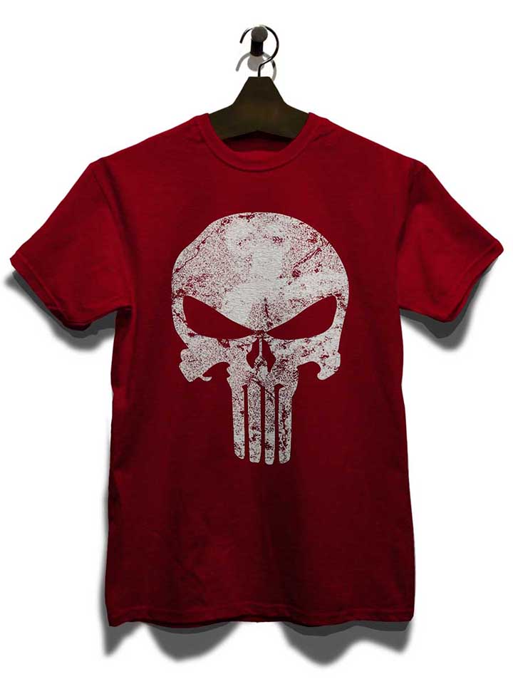 punisher-vintage-skull-t-shirt bordeaux 3