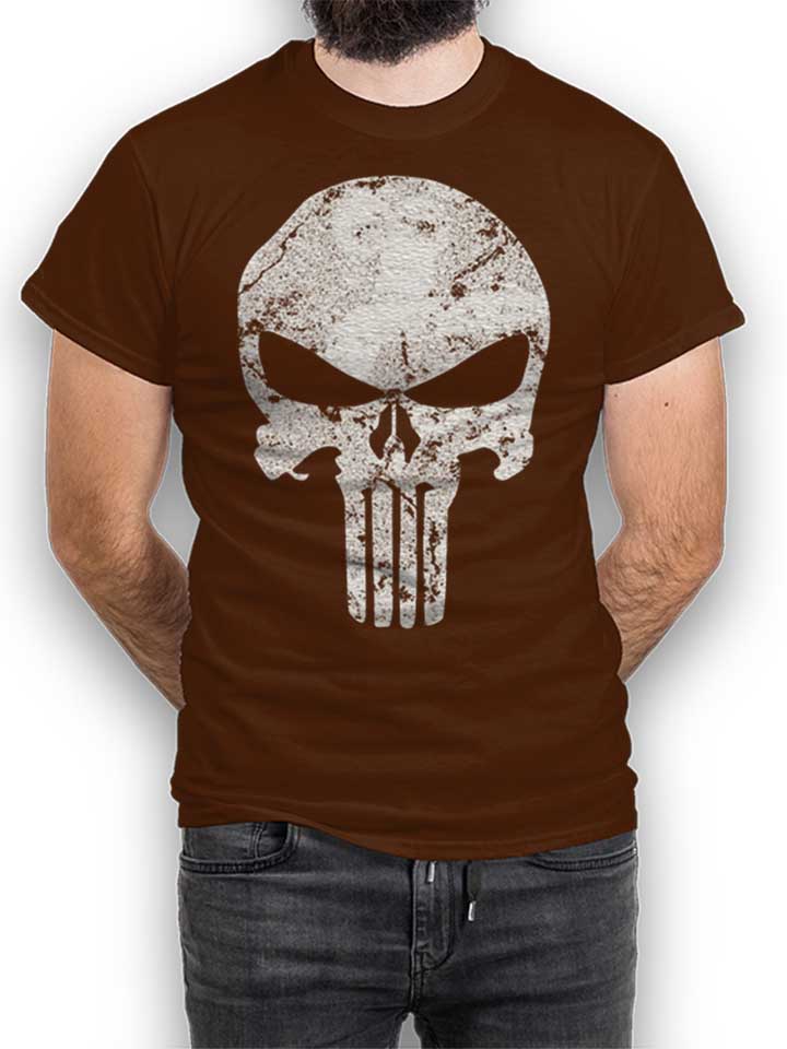 punisher-vintage-skull-t-shirt braun 1
