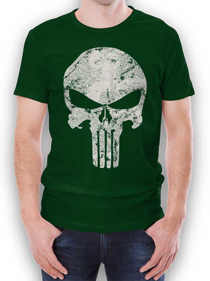 Punisher Vintage Skull T-Shirt vert-fonc L