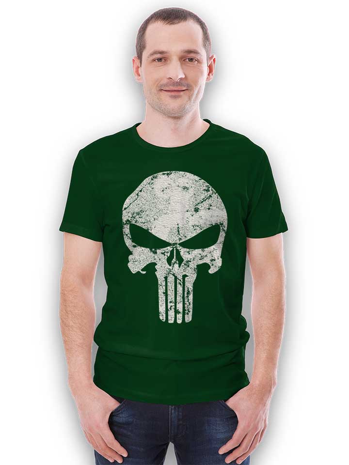 punisher-vintage-skull-t-shirt dunkelgruen 2