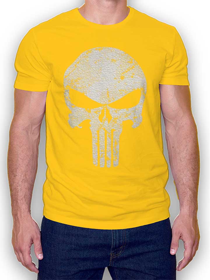 punisher-vintage-skull-t-shirt gelb 1