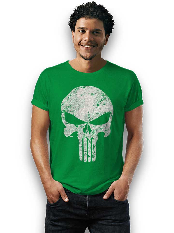 punisher-vintage-skull-t-shirt gruen 2