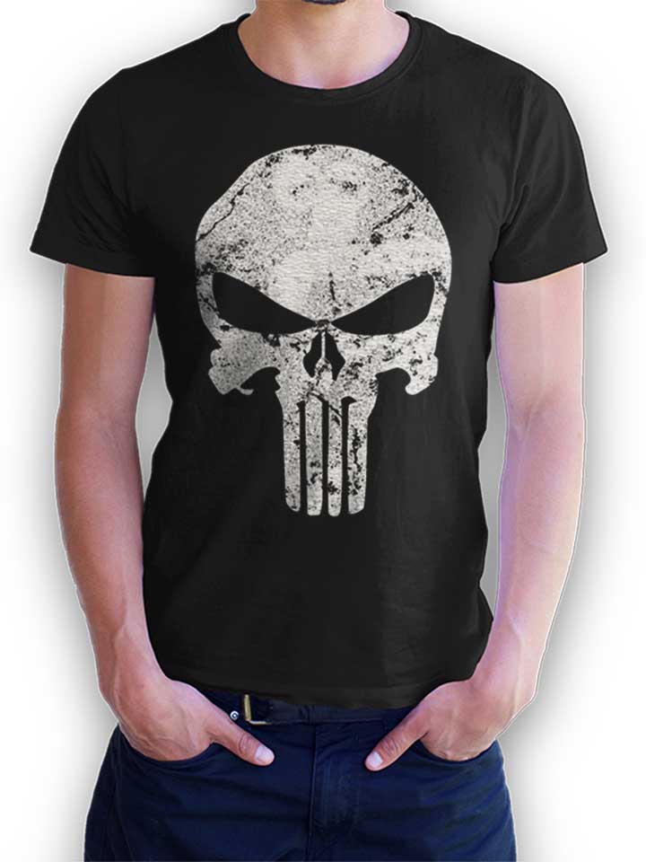 punisher-vintage-skull-t-shirt schwarz 1