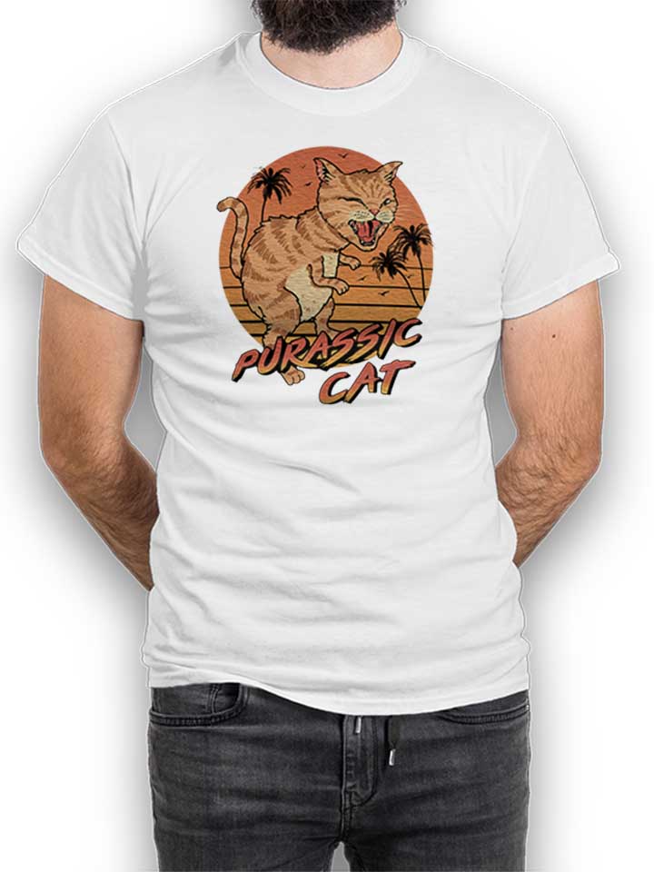 Purassic Cat T-Shirt weiss L