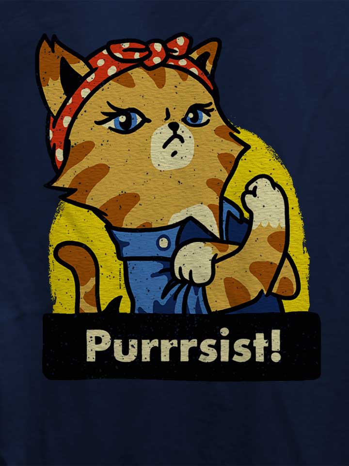 purrrsist-cat-damen-t-shirt dunkelblau 4