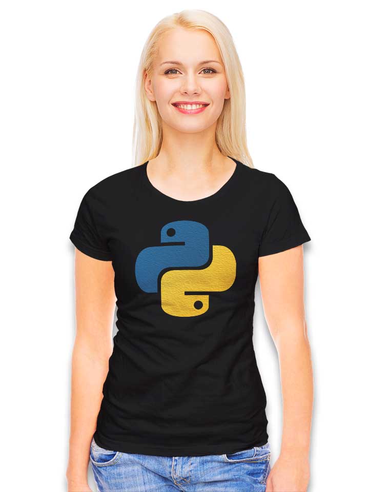 python-logo-damen-t-shirt schwarz 2