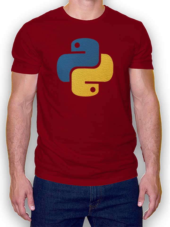 Python Logo T-Shirt maroon L