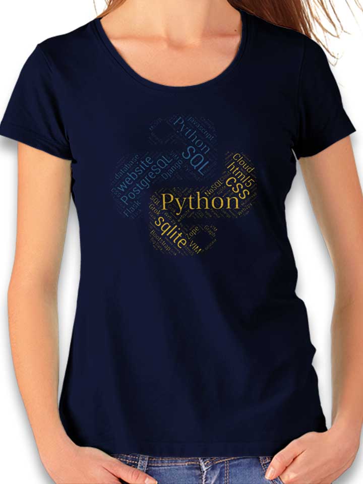 Python Programmer Developer Damen T-Shirt dunkelblau L
