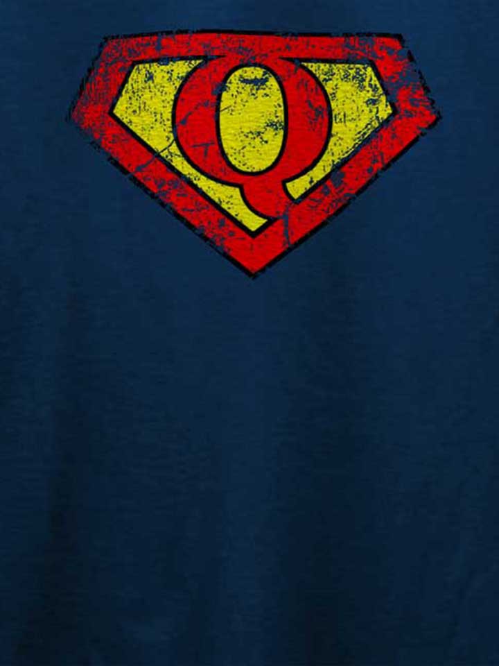 q-buchstabe-logo-vintage-t-shirt dunkelblau 4
