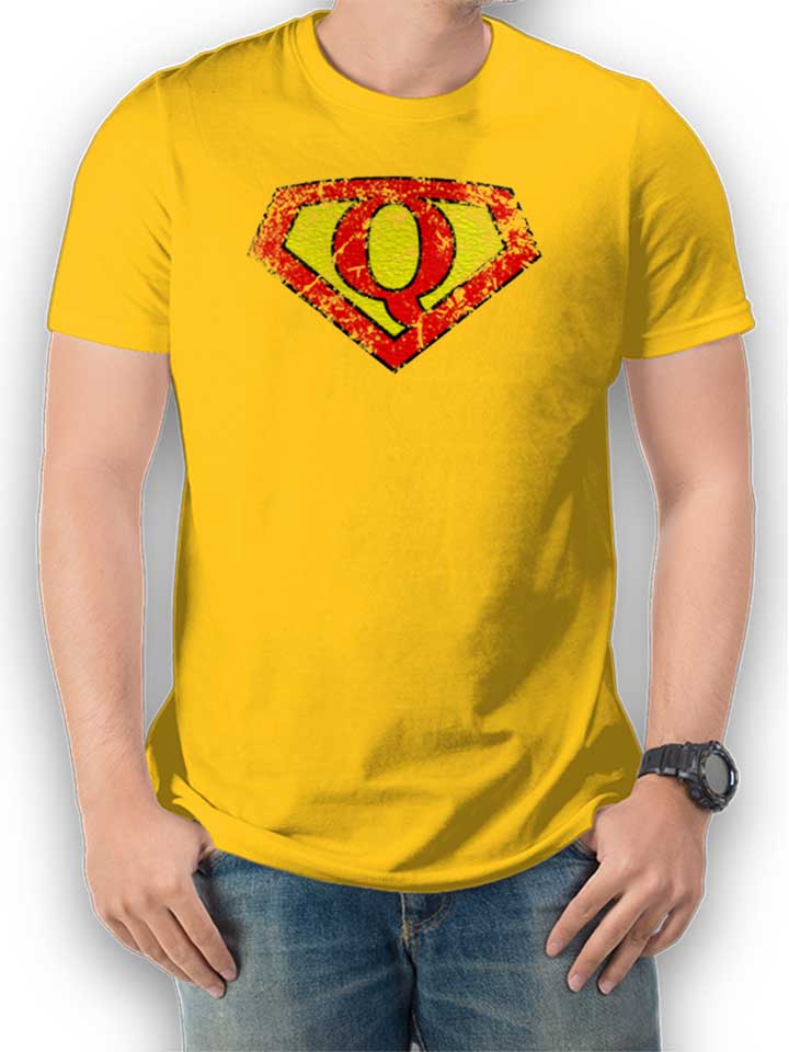 q-buchstabe-logo-vintage-t-shirt gelb 1