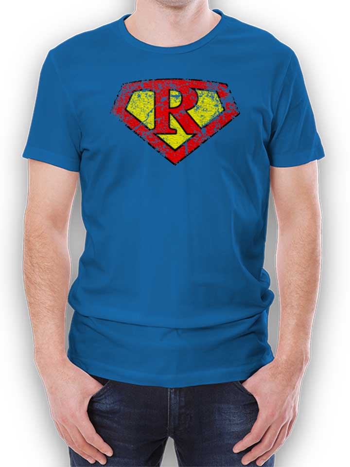 R Buchstabe Logo Vintage T-Shirt royal L