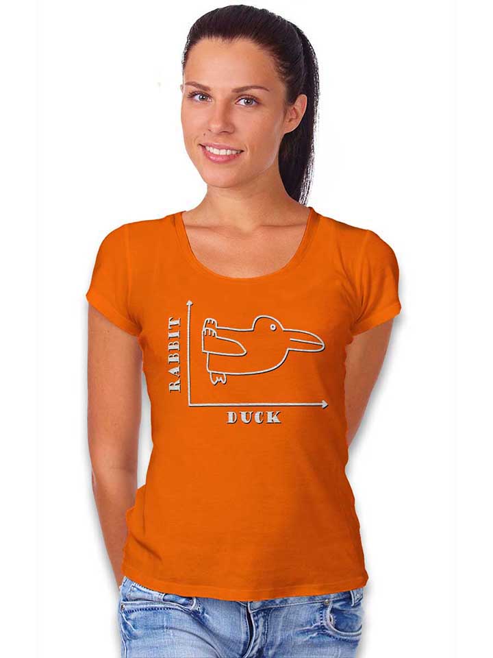 rabbit-duck-damen-t-shirt orange 2