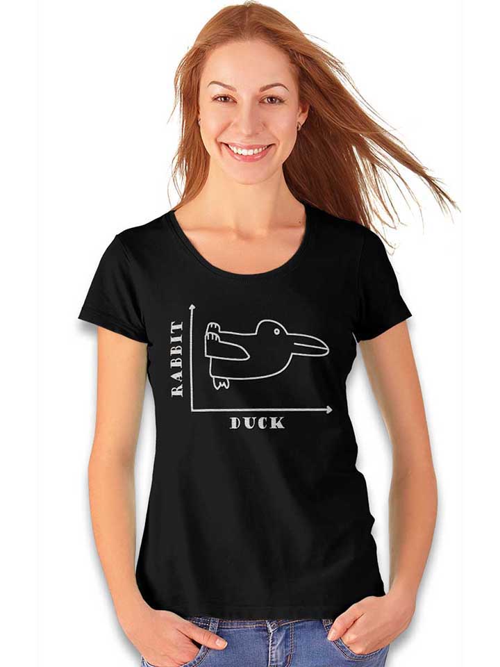 rabbit-duck-damen-t-shirt schwarz 2