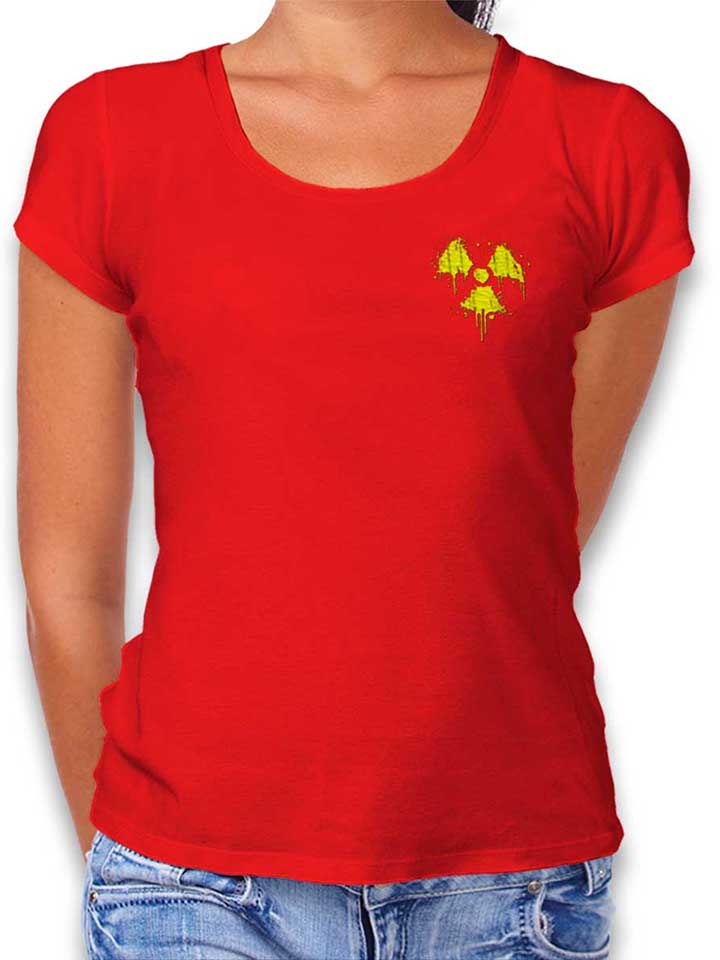 Radioactive Logo Chest Print Camiseta Mujer rojo L