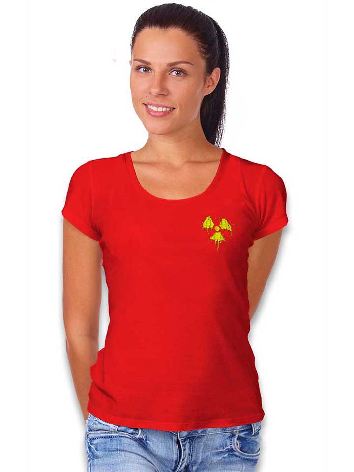 radioactive-logo-chest-print-damen-t-shirt rot 2