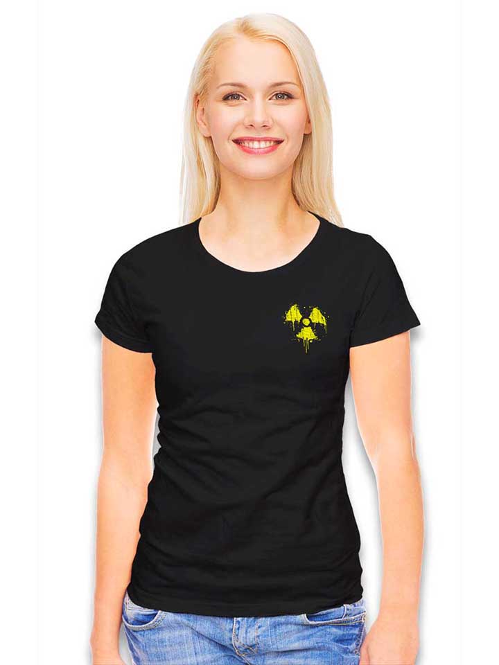 radioactive-logo-chest-print-damen-t-shirt schwarz 2
