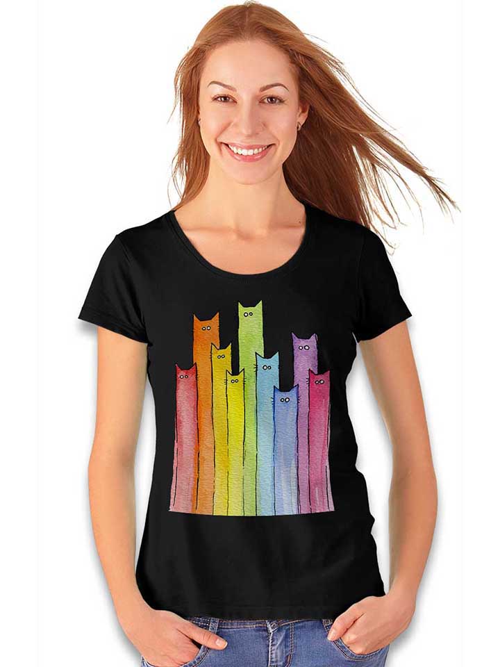 rainbow-cats-damen-t-shirt schwarz 2