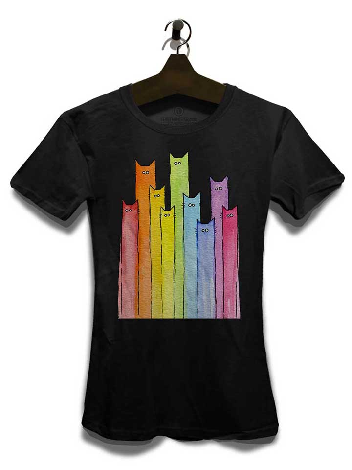 rainbow-cats-damen-t-shirt schwarz 3