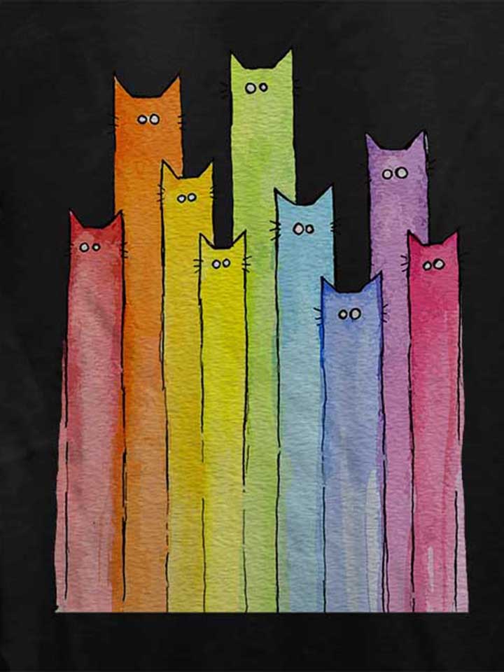 rainbow-cats-damen-t-shirt schwarz 4
