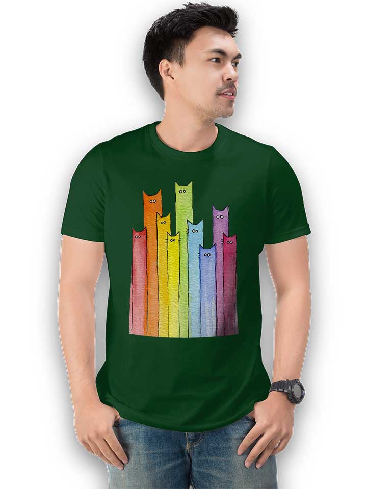 rainbow-cats-t-shirt dunkelgruen 2