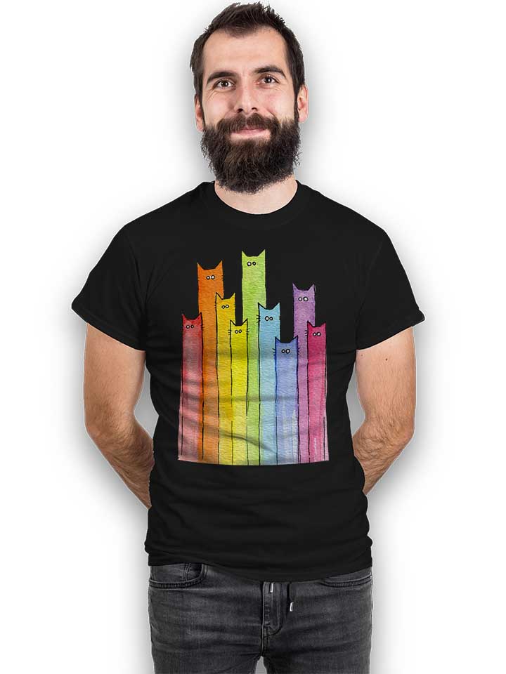rainbow-cats-t-shirt schwarz 2