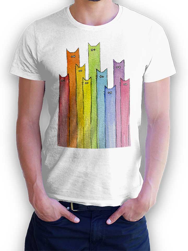 rainbow-cats-t-shirt weiss 1
