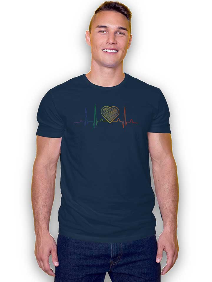 rainbow-heartbeat-t-shirt dunkelblau 2