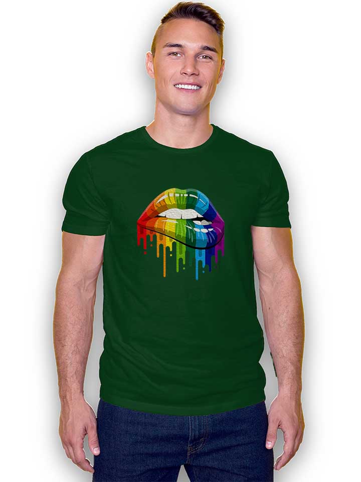rainbow-lips-t-shirt dunkelgruen 2