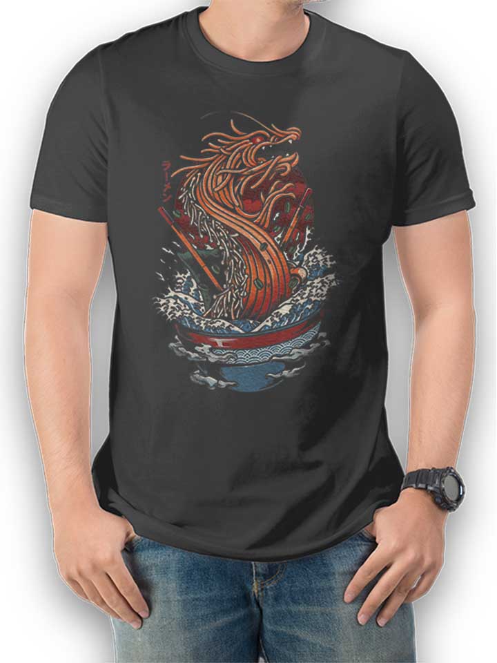 Ramen Dragon T-Shirt gris-fonc L