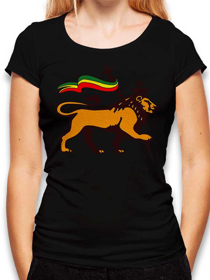 Rasta Lion Flag Damen T-Shirt schwarz L