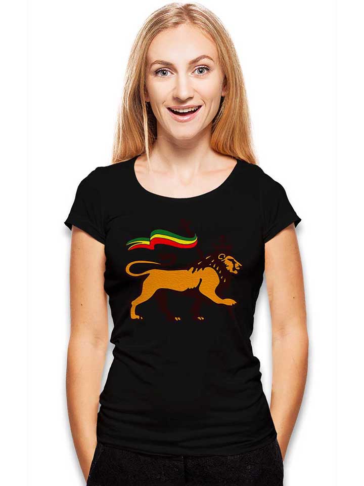 rasta-lion-flag-damen-t-shirt schwarz 2