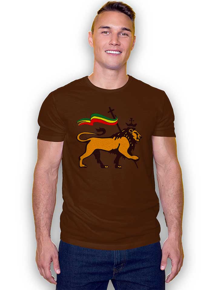 rasta-lion-flag-t-shirt braun 2