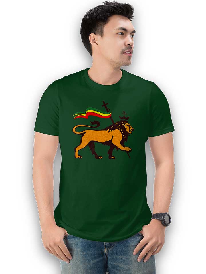 rasta-lion-flag-t-shirt dunkelgruen 2