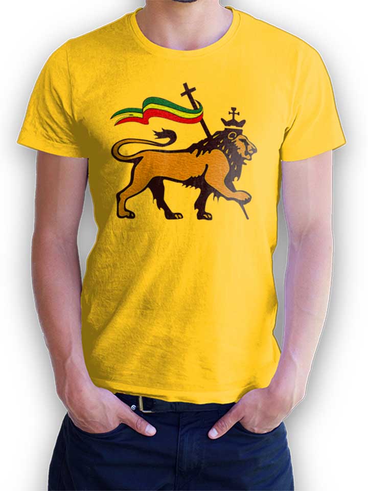 Rasta Lion Flag Camiseta amarillo L