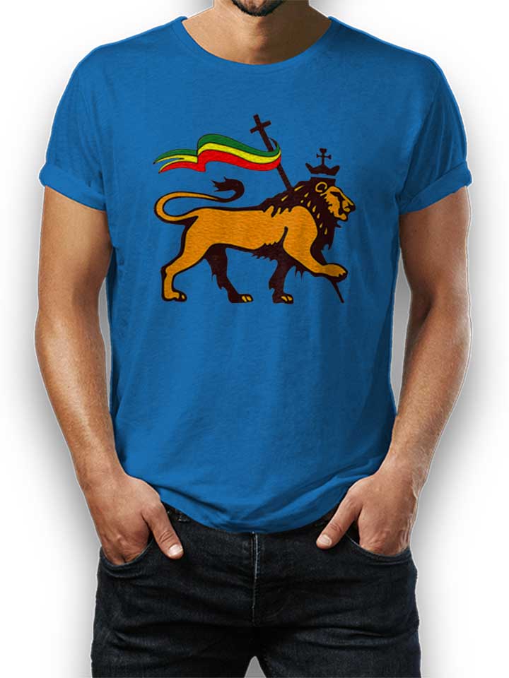 Rasta Lion Flag Camiseta azul-real L