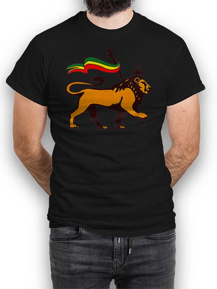 Rasta Lion Flag T-Shirt schwarz L