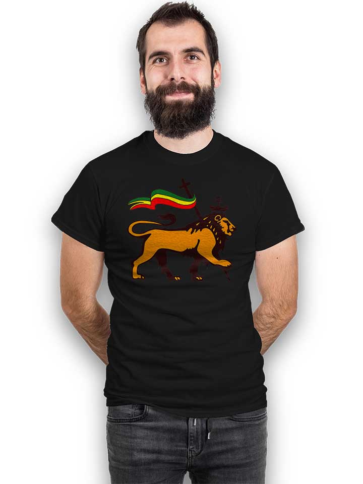 rasta-lion-flag-t-shirt schwarz 2