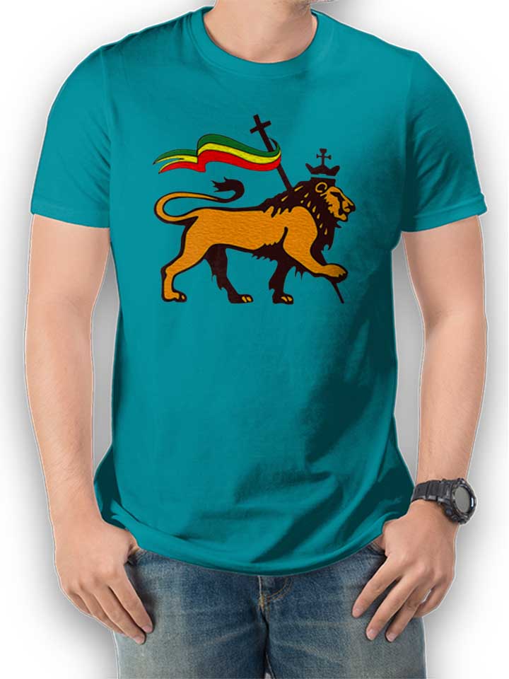 Rasta Lion Flag T-Shirt turquoise L