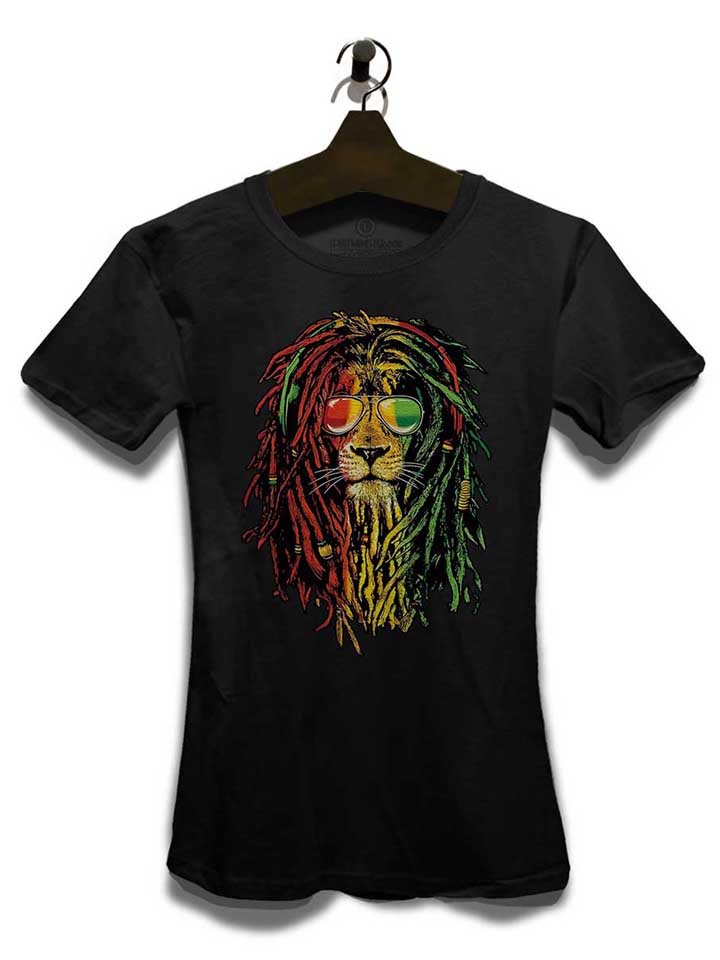 rasta-lion-damen-t-shirt schwarz 3