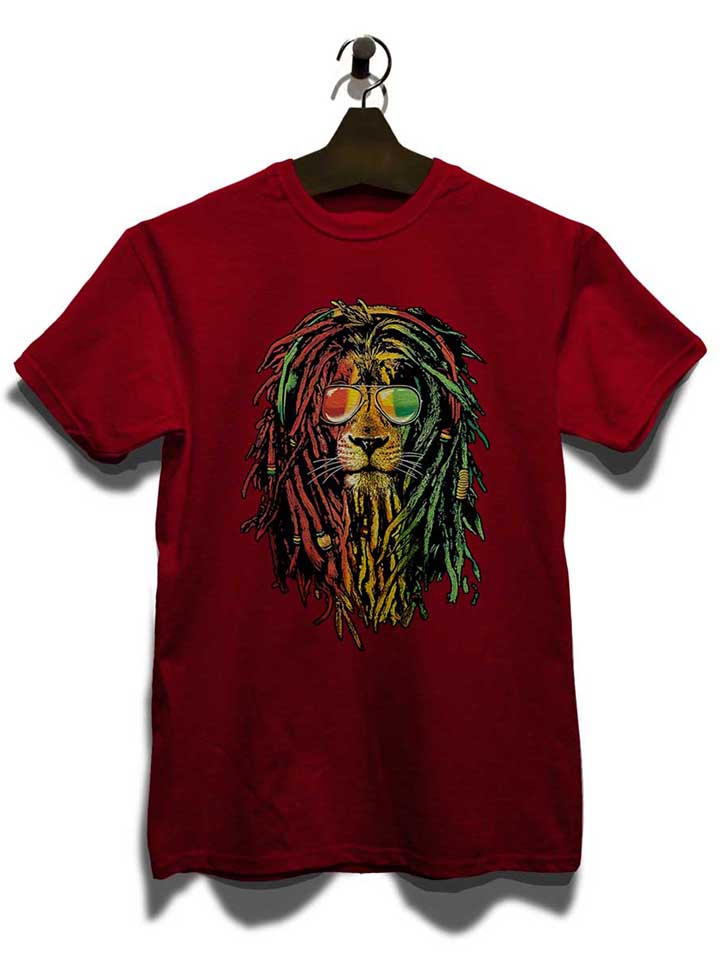 rasta-lion-t-shirt bordeaux 3