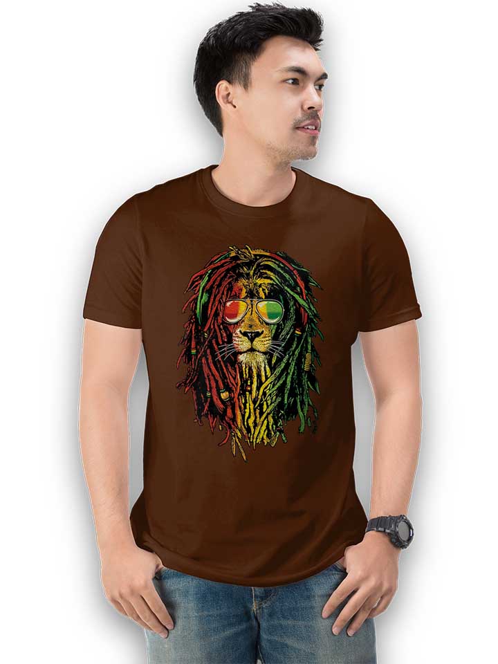 rasta-lion-t-shirt braun 2