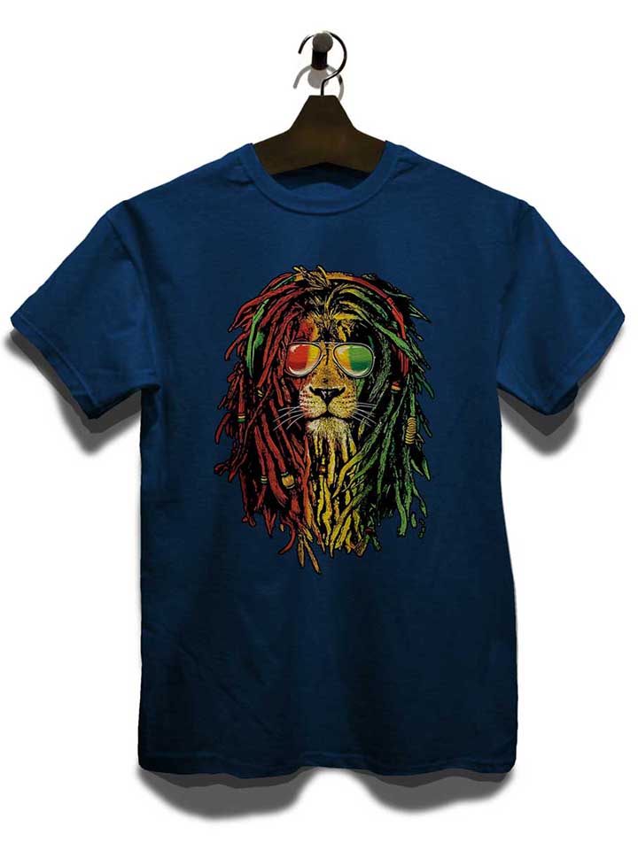 rasta-lion-t-shirt dunkelblau 3