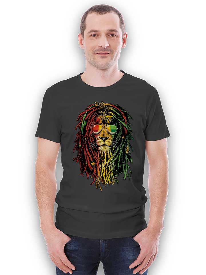 rasta-lion-t-shirt dunkelgrau 2