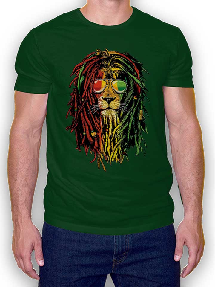 rasta-lion-t-shirt dunkelgruen 1