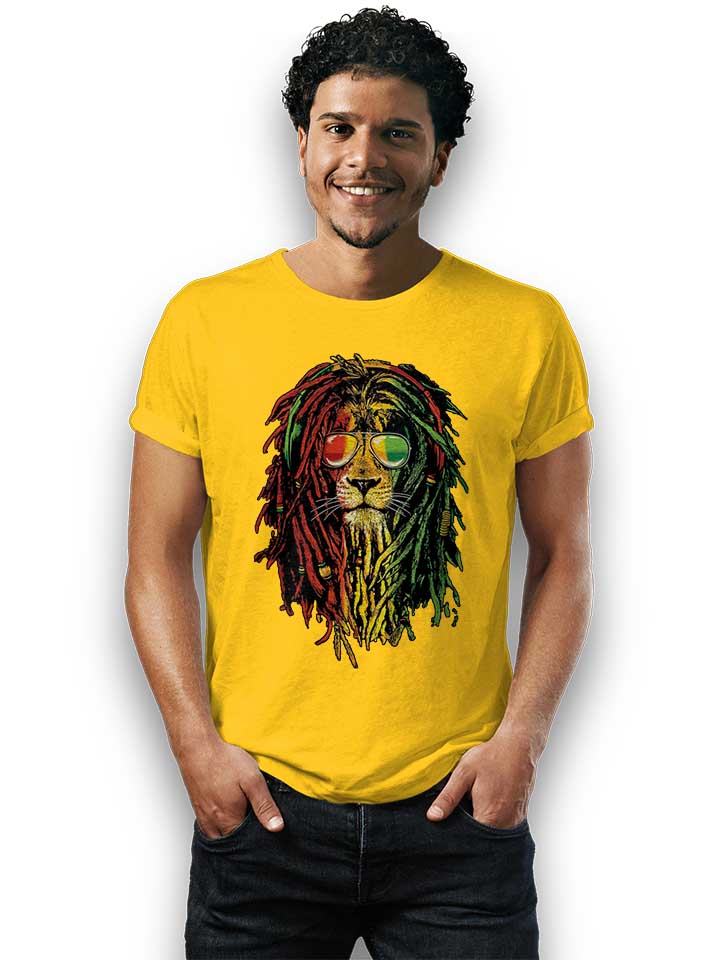 rasta-lion-t-shirt gelb 2