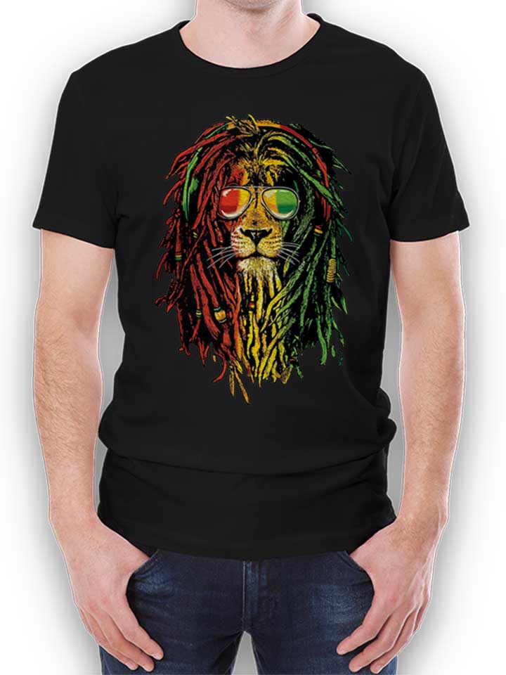 rasta-lion-t-shirt schwarz 1