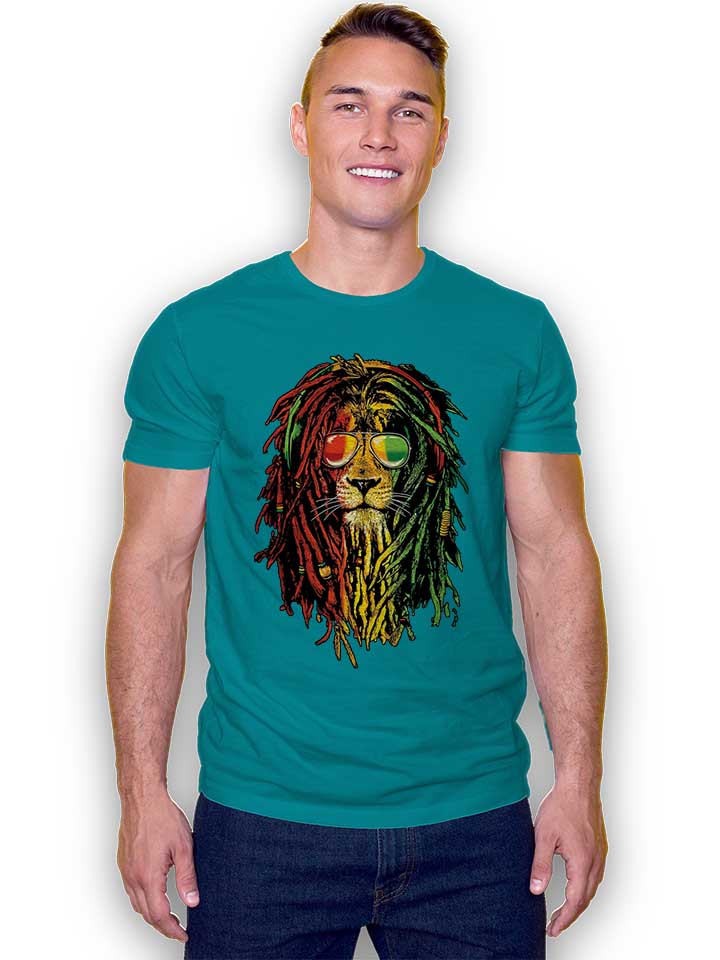 rasta-lion-t-shirt tuerkis 2