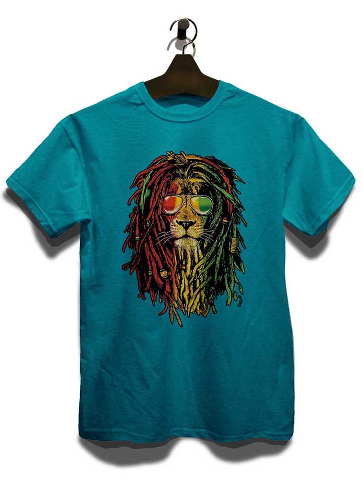 rasta-lion-t-shirt tuerkis 3